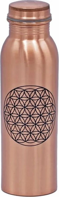 Yogi & Yogini Naturals Koperen Drinkfles Bloem Des Levens Geprint - 750 - Koper 3 Yogi & Yogini Naturals Koperen Drinkfles Bloem Des Levens Geprint - 750 - Koper