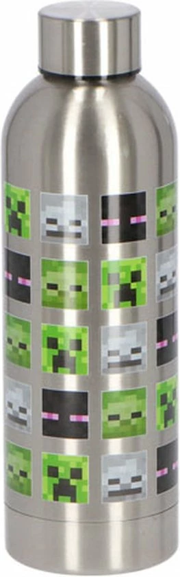Drinkfles RVS Minecraft - 500 Ml - Skeleton/Enderman/Creeper 3 Drinkfles RVS Minecraft - 500 Ml - Skeleton/Enderman/Creeper