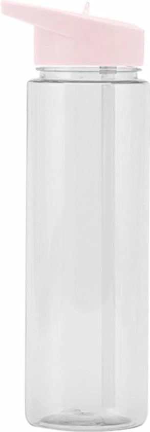 Merkloos Waterfles Met Rietje - 700ML - Drinkfles - Transparant- Roze 3 Merkloos Waterfles Met Rietje - 700ML - Drinkfles - Transparant- Roze