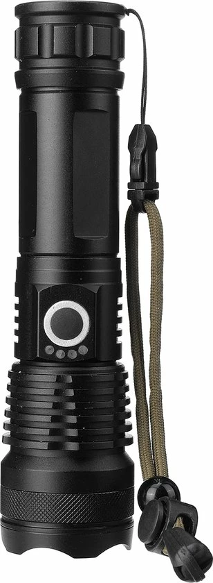 King Mungo Oplaadbaar LED Zaklamp - Zaklampen - Telescopisch Zoom - 5 Modi - 6000LM - IP65 Waterdicht - Met USB Kable En Accu - Zwart 5 King Mungo Oplaadbaar LED Zaklamp - Zaklampen - Telescopisch Zoom - 5 Modi - 6000LM - IP65 Waterdicht - Met USB Kable En Accu - Zwart - Afbeelding 3
