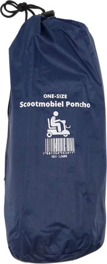 C-Line Poncho Scootmobiel - Blauw - Reflecterend 6 C-Line Poncho Scootmobiel - Blauw - Reflecterend - Afbeelding 4