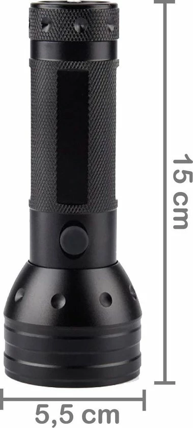 BTH UV Zaklamp Ultraviolet Urine Detector Zaklmap UV Lamp 51 LED Blacklight Aluminium - Zwart 6 BTH UV Zaklamp Ultraviolet Urine Detector Zaklmap UV Lamp 51 LED Blacklight Aluminium - Zwart - Afbeelding 4