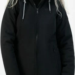Kjelvik Dames Winterjas - Softshell Parka Dames - Tina - Zwart - Maat 48 -Flamecan winkel 387x840 2