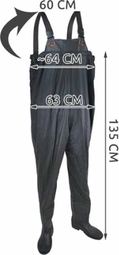T.R.Goods Waadpak - Waterdicht Pak PVC - Waadbroek Met Vaste Laarzen - Schoenmaat 41 4 T.R.Goods Waadpak - Waterdicht Pak PVC - Waadbroek Met Vaste Laarzen - Schoenmaat 41 - Afbeelding 2