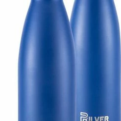 Pulver - Luxe RVS Thermosfles / Drinkfles – BPA Vrij – 500 Ml - Waterfles Met Rietje – Drinkfles – Dubbele Isolatie - Blauw