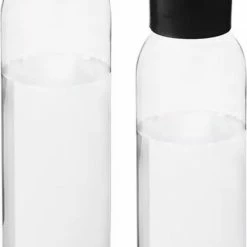 Benza Drinkfles - Waterfles Tritan 650 Ml - 2 Stuks - Zwart