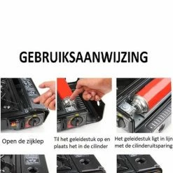 Merkloos Campingland - Portable GAS Stove - Camping Kooktoestel - Kookbrander - Gasbranders- Kookstel - Draagbaar Gasfornuis INCLUSIEF KOFFER -Flamecan winkel 462x840 3
