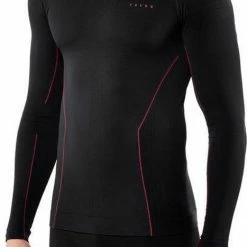 FALKE Warm Tight Fit Slim Fit Base Layer Top Met Lange Mouwen Sneldrogende Thermo Ademend Thermo-Ondergoed Zwart Heren Underwear - Longsleeve - Maat L -Flamecan winkel 467x840