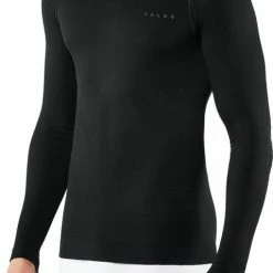 FALKE Warm Tight Fit Slim Fit Base Layer Top Met Lange Mouwen Sneldrogende Thermo Ademend Thermo-Ondergoed Zwart Heren Underwear - Longsleeve - Maat L -Flamecan winkel 478x840