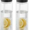 Merkloos 2x Transparante Drinkflessen/waterflessen Met Zwart Fruit Infuser 740 Ml - Sportfles - BPA-vrij -Flamecan winkel 484x840 6
