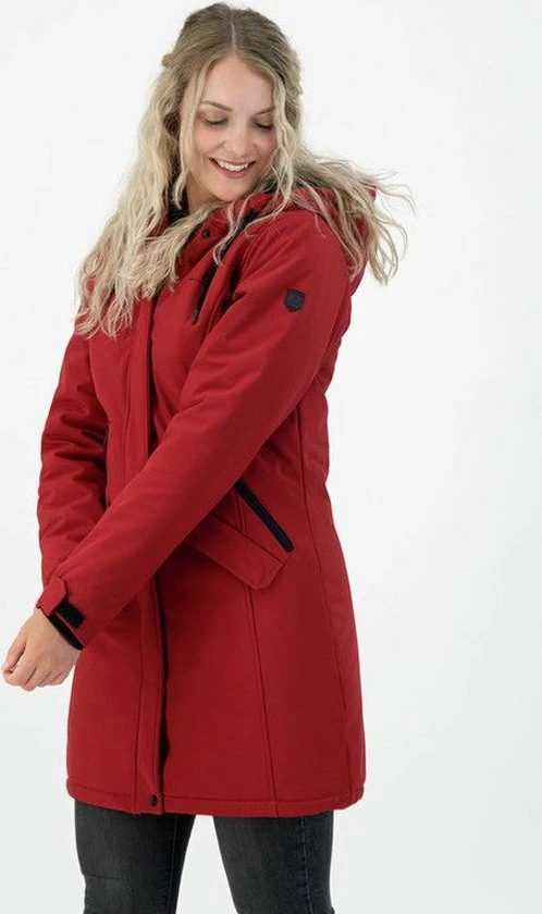 Kjelvik Dames Softshell Parka - Winterparka Softshell - Chanela - Rood - Maat 44 6 Kjelvik Dames Softshell Parka - Winterparka Softshell - Chanela - Rood - Maat 44 - Afbeelding 4