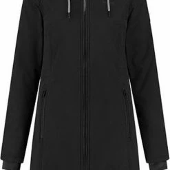 Kjelvik Dames Winterjas - Softshell Parka Dames - Tina - Zwart - Maat 48 -Flamecan winkel 506x840 1