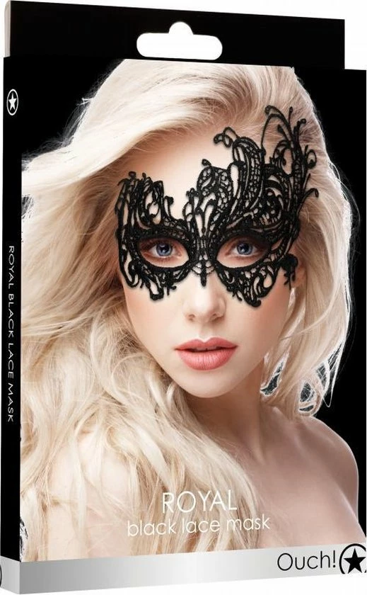 Shots - Ouch! Royal Black Lace Mask - Black 4 Shots - Ouch! Royal Black Lace Mask - Black - Afbeelding 2