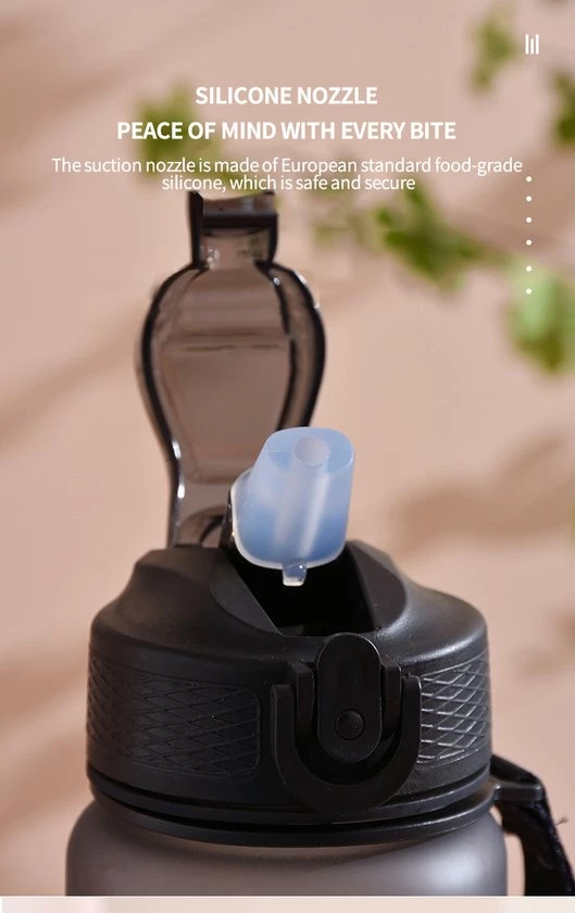 Lopoleis Drinkfles - Waterfles 1 Liter - Motivatie Waterfles Met Tijdsmarkering - Water Bottle - BPA Vrij 4 Lopoleis Drinkfles - Waterfles 1 Liter - Motivatie Waterfles Met Tijdsmarkering - Water Bottle - BPA Vrij - Afbeelding 2