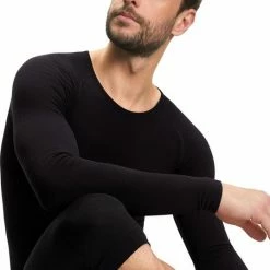 FALKE Warm Tight Fit Slim Fit Base Layer Top Met Lange Mouwen Sneldrogende Thermo Ademend Thermo-Ondergoed Zwart Heren Underwear - Longsleeve - Maat L -Flamecan winkel 536x840 3