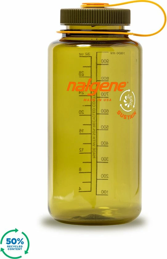 Nalgene Sustain Wide Mouth 1000ml - Drinkfles - Olive Sustain 5 Nalgene Sustain Wide Mouth 1000ml - Drinkfles - Olive Sustain - Afbeelding 3