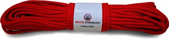 Brute Strength Paracord - Touw - 4 Mm - 30 Meter - Rood - 250 Kg Breekracht 3 Brute Strength Paracord - Touw - 4 Mm - 30 Meter - Rood - 250 Kg Breekracht