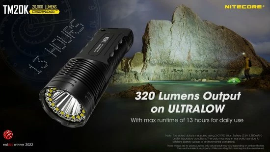 Nitecore TM20K 20,000 Lumen - Tactische Zaklamp - Oplaadbaar - Zoeklamp 6 Nitecore TM20K 20,000 Lumen - Tactische Zaklamp - Oplaadbaar - Zoeklamp - Afbeelding 4