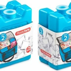 Forte Plastics Voordeelset Van 4x Stuks Kleine Koelelementen 7 X 8 Cm In Het Blauw Plastic