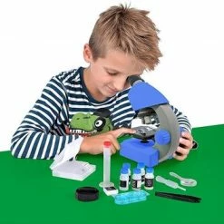Bresser Junior Microscoop – 40x640x – Blauw – Incl. Accessoirespakket – Voor Transparante Preparaten -Flamecan winkel 550x353 3