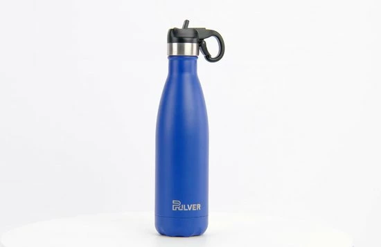 Pulver - Luxe RVS Thermosfles / Drinkfles – BPA Vrij – 500 Ml - Waterfles Met Rietje – Drinkfles – Dubbele Isolatie - Blauw 4 Pulver - Luxe RVS Thermosfles / Drinkfles – BPA Vrij – 500 Ml - Waterfles Met Rietje – Drinkfles – Dubbele Isolatie - Blauw - Afbeelding 2