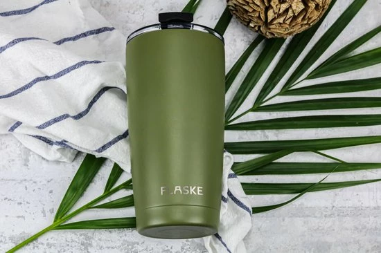FLASKE Olive RVS Thermosbeker - 500ml - Vernieuwde Deksel- Gratis RVS Rietje 5 FLASKE Olive RVS Thermosbeker - 500ml - Vernieuwde Deksel- Gratis RVS Rietje - Afbeelding 3