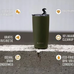 FLASKE Olive RVS Thermosbeker - 500ml - Vernieuwde Deksel- Gratis RVS Rietje 12 FLASKE Olive RVS Thermosbeker - 500ml - Vernieuwde Deksel- Gratis RVS Rietje -Flamecan winkel 550x366 22