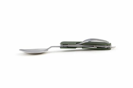 ABC-Led Inklapbaar Survival Bestek + Blikopener - Groen 5 ABC-Led Inklapbaar Survival Bestek + Blikopener - Groen - Afbeelding 3