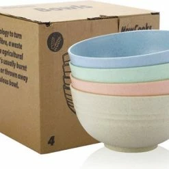 Green-goose® Duurzame Bio-based Set Kommen | 4 Stuks | 12x6x5 Cm | Vaatwasserbestendig | Ideaal Voor Camping, Vakantie, Picknick