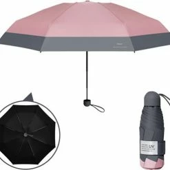 Merkloos TDR -Opvouwbare Paraplu -Windproof- Zonnescherm UV-SPF 50+compact En Draagbaar- Extra Sterk - Roze