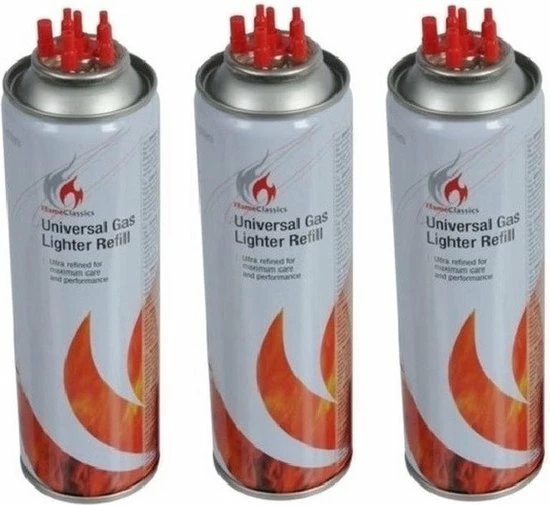 Merkloos 3x Aansteker Gas / Butaan Gasfles 250 Ml 3 Merkloos 3x Aansteker Gas / Butaan Gasfles 250 Ml
