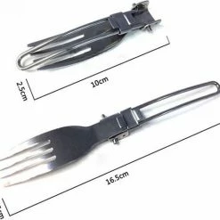 Merkloos Outdoor Bestek - Set - 3 Stuks - Vork - Lepel - Mes - Outdoor - Camping - Reizen - Picknick - Opvouwbaar - Rvs - Bestek - Servies -Flamecan winkel 550x513 3