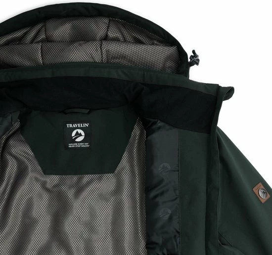 Travelin' Jack Thore - Heren Outdoorjas - Waterdicht En Ademend - Groen - Maat XXL 6 Travelin' Jack Thore - Heren Outdoorjas - Waterdicht En Ademend - Groen - Maat XXL - Afbeelding 4