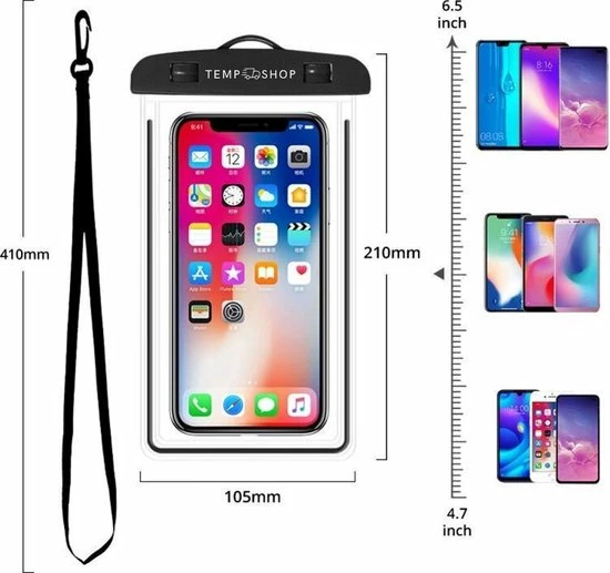 Tempshop Waterdichte Telefoonhoesjes Wit - Onderwater Hoesje Telefoon - Waterdichte Telefoonzakje – Bag – Drybag - Onderwater Hoesje Telefoon – Universeel Geschikt Voor Alle Smartphones - Waterdichte Telefoonhoesje 5 Tempshop Waterdichte Telefoonhoesjes Wit - Onderwater Hoesje Telefoon - Waterdichte Telefoonzakje – Bag – Drybag - Onderwater Hoesje Telefoon – Universeel Geschikt Voor Alle Smartphones - Waterdichte Telefoonhoesje - Afbeelding 3