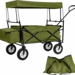TecTake - Bolderkar Transportkar Bolderwagen Groen + Draagtas - 402317