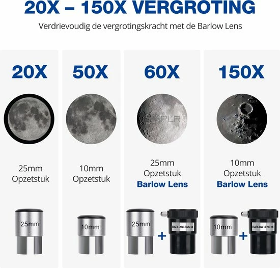 EXPLR Starvision Telescoop - Sterrenkijker - 500/80mm - Telefoon Adapter - Travel Bag - Telescoop Kinderen En Volwassenen 10 EXPLR Starvision Telescoop - Sterrenkijker - 500/80mm - Telefoon Adapter - Travel Bag - Telescoop Kinderen En Volwassenen - Afbeelding 8