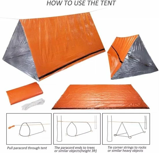 Toolknallers Bivvy | Reddingsdeken | Noodpakket | Survival Slaapzak | Emergency Sleeping Bag | Nooddeken | Backpack | Nood Tent | Nood Slaapzak | Hiken 9 Toolknallers Bivvy | Reddingsdeken | Noodpakket | Survival Slaapzak | Emergency Sleeping Bag | Nooddeken | Backpack | Nood Tent | Nood Slaapzak | Hiken - Afbeelding 7