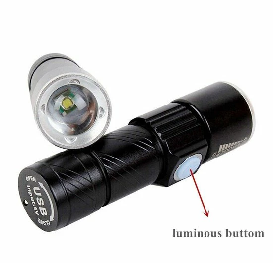 Merkloos LED Zaklamp Oplaadbaar 1000 Lumen USB Alight 4 Merkloos LED Zaklamp Oplaadbaar 1000 Lumen USB Alight - Afbeelding 2