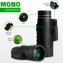 Merkloos Monokijker Verrekijker Met Afstandsbediening - Geschikt Voor Maken Van Foto's - Inclusief E-handleiding - Compacte Set Met Smartphonehouder - BaK4 - Fully Multi Coated (FMC) -Flamecan winkel 550x538 3