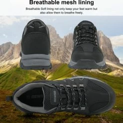 Geweo Wandelschoenen Unisex - Outdoorschoenen - Outdoor Antislip - Waterdicht En Ademend - Extra Comfort - Kerstmis - Kerstfeest - Christmas Gift - Zwart - Maat 43 -Flamecan winkel 550x539 1