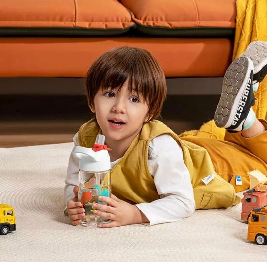 Jeko Dino Drinkfles Met Rietje - BPA-vrij - Tritan Hoge Kwaliteit 450 Ml 6 Jeko Dino Drinkfles Met Rietje - BPA-vrij - Tritan Hoge Kwaliteit 450 Ml - Afbeelding 4