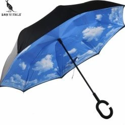 San Vitale® - Unieke Reversible Windproof Paraplu - Blauw -Flamecan winkel 550x539 4