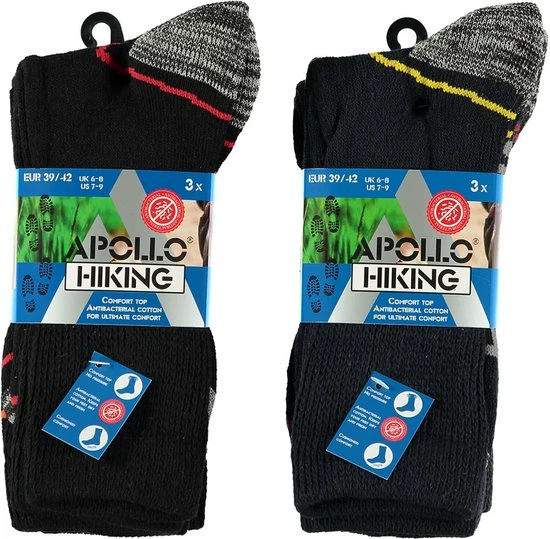 Apollo Wandelsokken 6 Paar Assorti Kleuren Maat 43/46 4 Apollo Wandelsokken 6 Paar Assorti Kleuren Maat 43/46 - Afbeelding 2