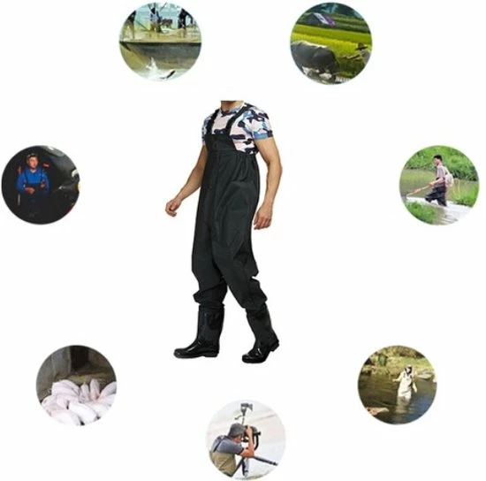 T.R.Goods Waadpak - Waterdicht Pak PVC - Waadbroek Met Vaste Laarzen - Schoenmaat 41 6 T.R.Goods Waadpak - Waterdicht Pak PVC - Waadbroek Met Vaste Laarzen - Schoenmaat 41 - Afbeelding 4