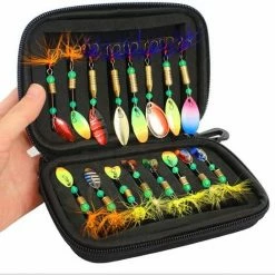 Fish Life Blinkerset Met Tas - 16-delige Blinkerset - Spinner Set - Artificial Bait - Forel Spinner Set