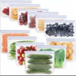 Shopdomain Silicone Voedsel Opslag Zakjes-Herbruikbare Zakjes-Lekvrij Containers-Vriezer Zak-Tassen Keuken Organizer-Top Ziplock Tassen 26x20cm