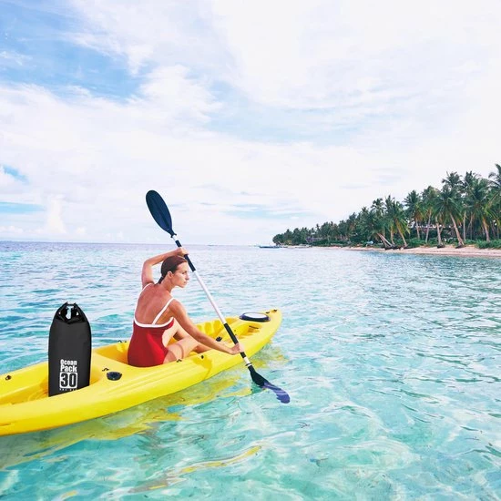 Merkloos Relaxdays Ocean Pack 30 Liter - Waterdichte Tas - Outdoor Droogtas - Dry Bag - Plunjezak - Zwart 6 Merkloos Relaxdays Ocean Pack 30 Liter - Waterdichte Tas - Outdoor Droogtas - Dry Bag - Plunjezak - Zwart - Afbeelding 4