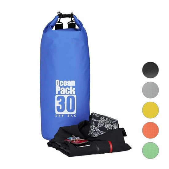 Merkloos Relaxdays Ocean Pack 30 Liter - Waterdichte Tas - Outdoor Droogtas - Dry Bag - Plunjezak - Zwart 15 Merkloos Relaxdays Ocean Pack 30 Liter - Waterdichte Tas - Outdoor Droogtas - Dry Bag - Plunjezak - Zwart - Afbeelding 13