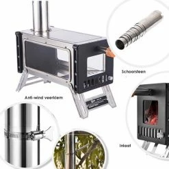 Bolture Houtkachel Vrijstaand - Houtkachels Verwarming Buiten - Tentkachel Gietijzer - Tent Kachel Camping - Kooktoestel Met Oven -Flamecan winkel 550x550 137