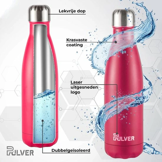 Pulver - Luxe RVS Thermosfles / Drinkfles – BPA Vrij – 500 Ml - Waterfles Met Rietje – Drinkfles – Dubbele Isolatie - Roze 10 Pulver - Luxe RVS Thermosfles / Drinkfles – BPA Vrij – 500 Ml - Waterfles Met Rietje – Drinkfles – Dubbele Isolatie - Roze - Afbeelding 8